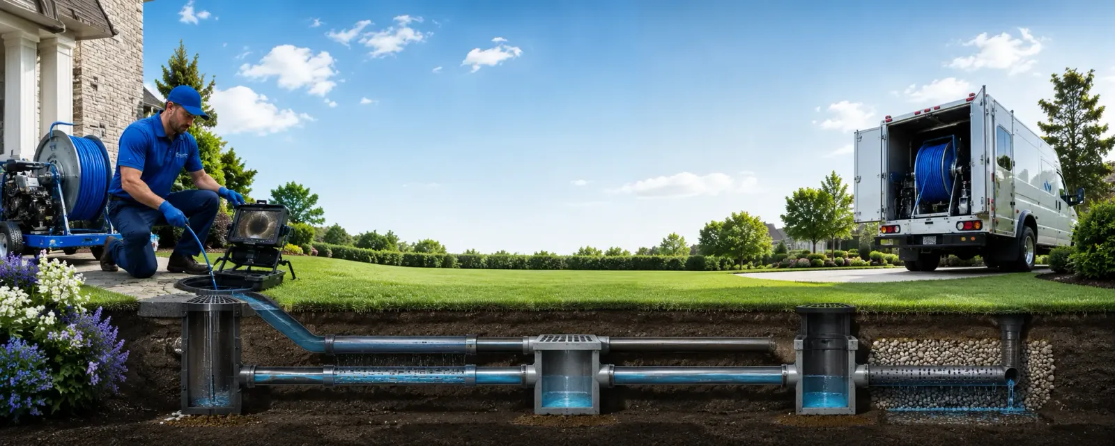 Outdoor drain cleaning information for Garden, MI